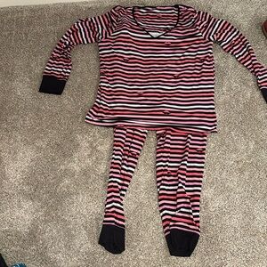 Kate Spade striped pajamas, long sleeve top and pants size medium w/ pockets